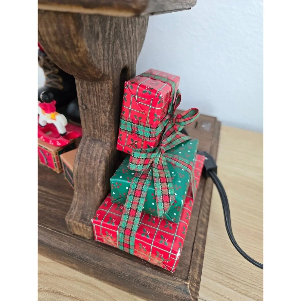 Holiday Animatronic Santa's Workshop Motion Figure Christmas Decor Rocking Horse
